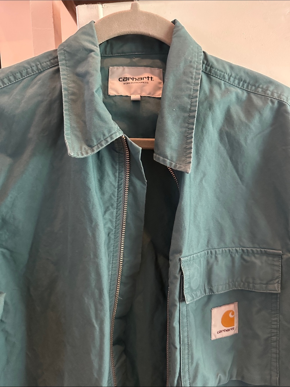 Carhartt Teal Lightweight Zip-Front Shirt Jacket